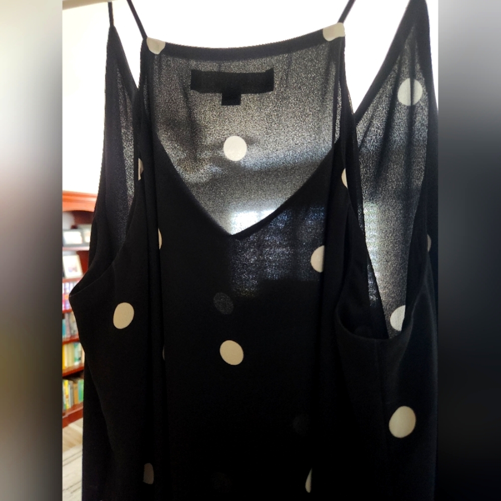 Black and White Polka Dot Women's Top